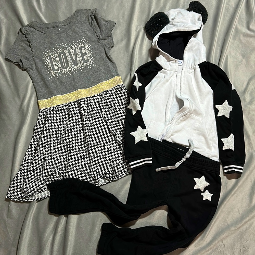 Girls size 6 sweat set and ‘Love’ valentine dress by Epic Threads